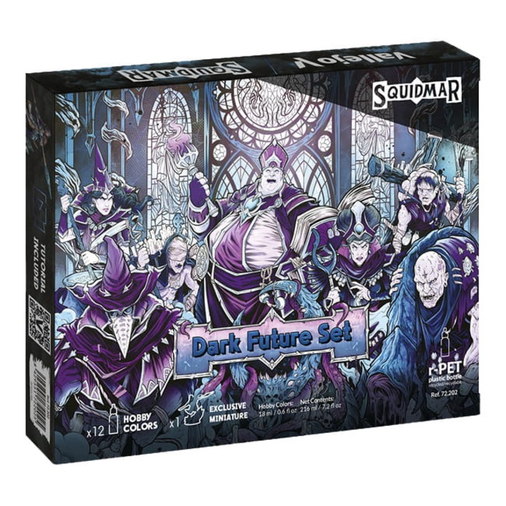 Комплект бои 72202 Dark Future Set от Squidmar Miniatures с фигурка, Vallejo, 12 x 18 ml