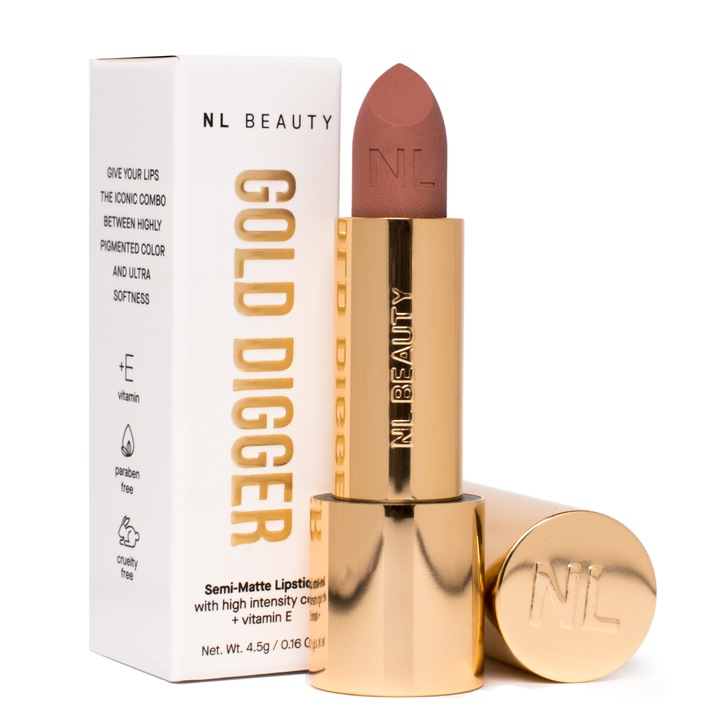 Червило NL Beauty 03 THE QUEEN - Дълготрайно, Полуматово, Стик червило - 4.5 гр