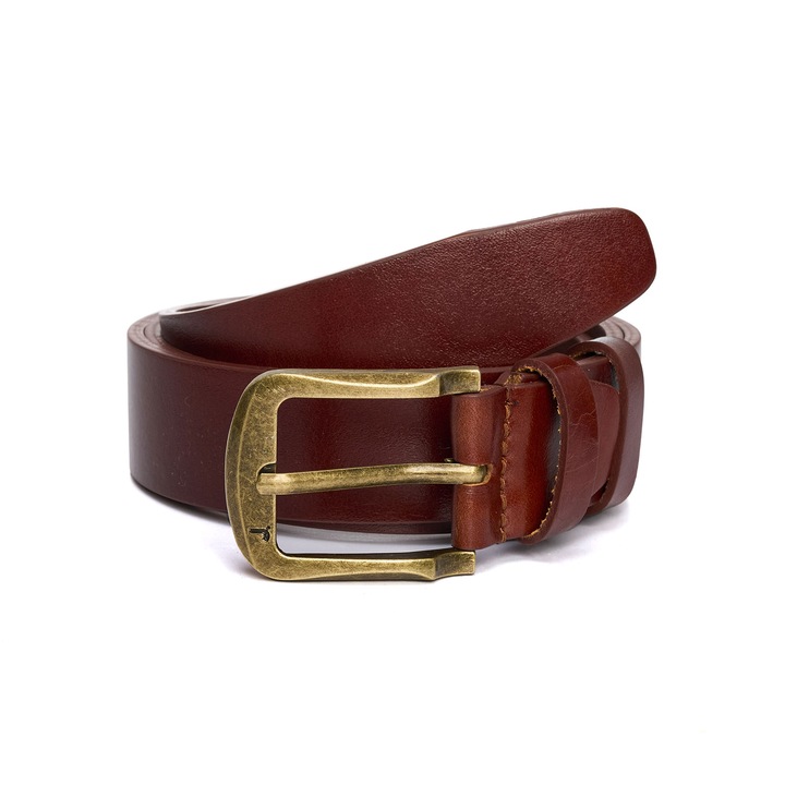 Мъжки колан JOLAR. BZ-01GDBN, естествена кожа, класическа метална катарама, 105