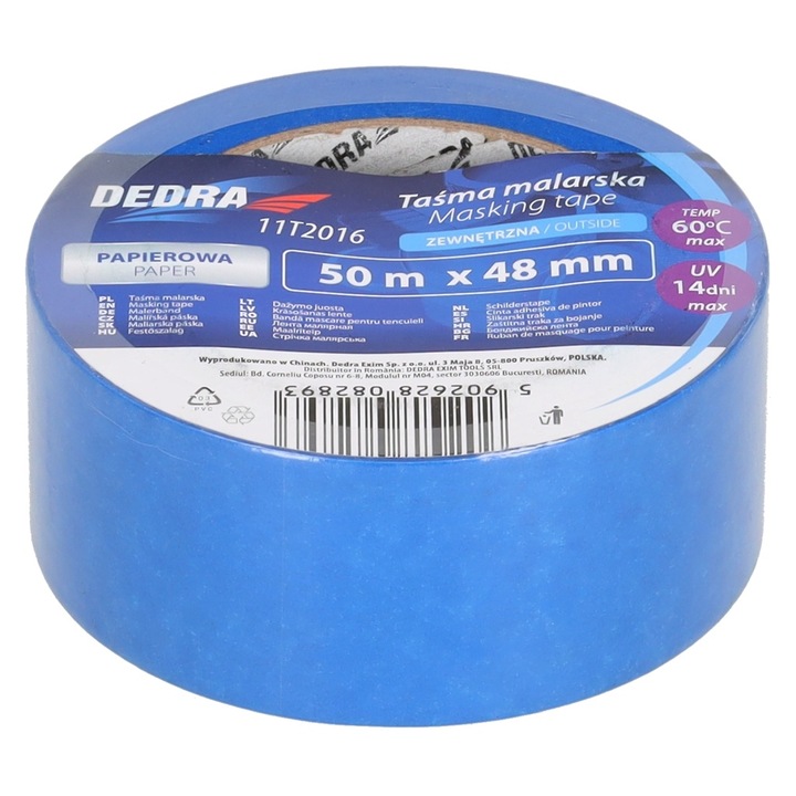 Лента Dedra за външна мазилка, 48 мм х 50 м, синя