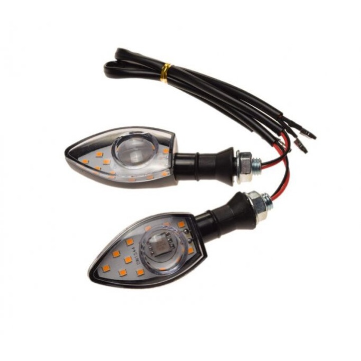 Set 2 semnalizari moto, atv, scutere 12v, LED AM1473