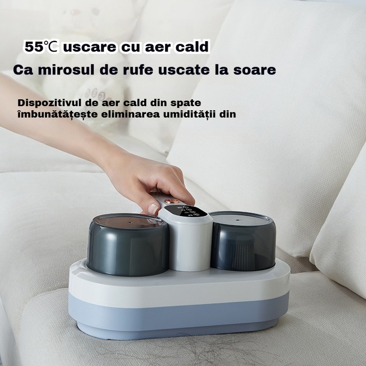 Fudisenn UV прахосмукачка против акари, ултразвукова, 12000pa, 400W, 300ml, бяла