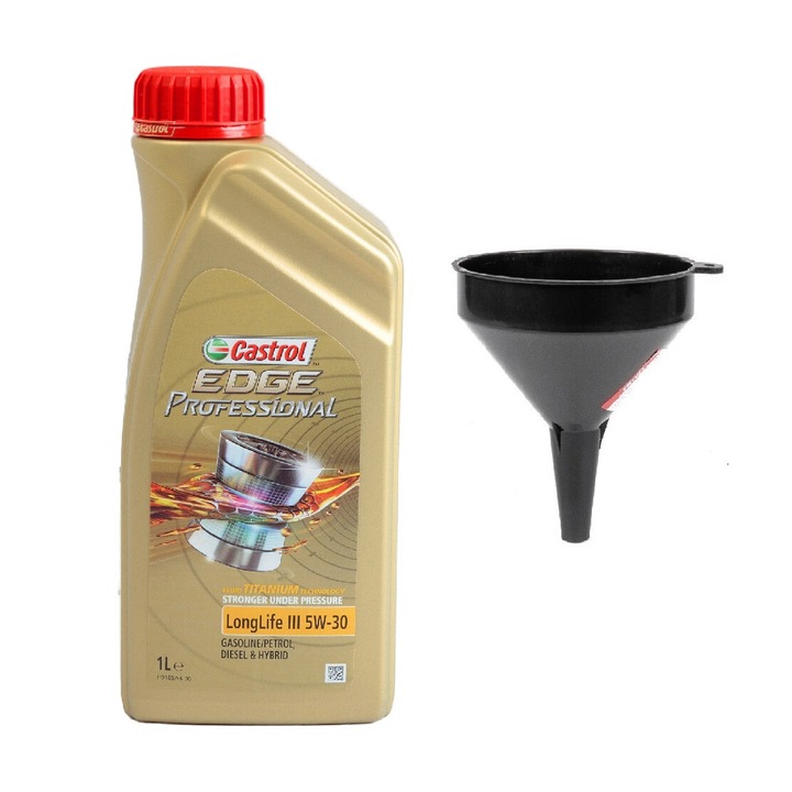 Set ulei motor 1L Castrol Edge Professional Longlife III 5W30 + palnie 10cm
