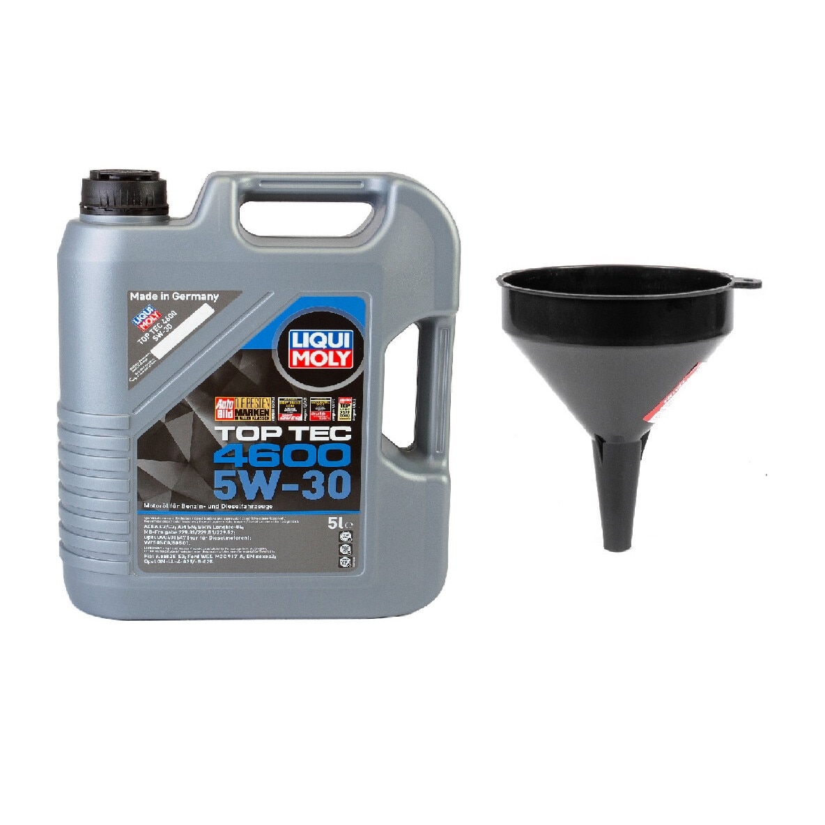 Set ulei motor 5L Liqui Moly Top Tec 4600 5W30 + palnie 10cm