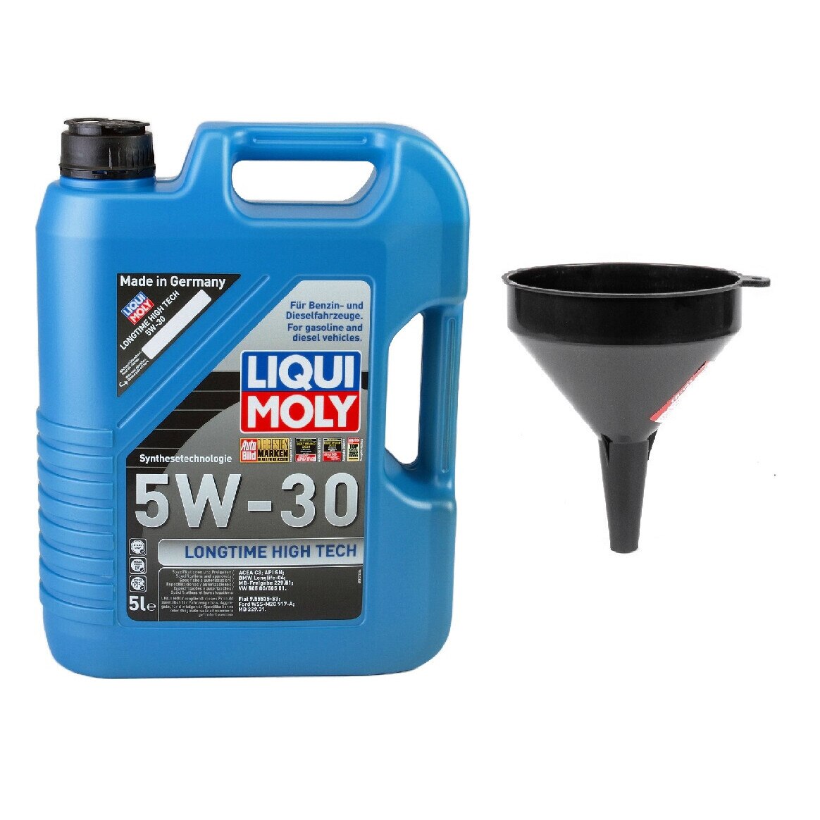 Set ulei motor 5L Liqui Moly Longtime High Tec 5W30 + palnie 10cm