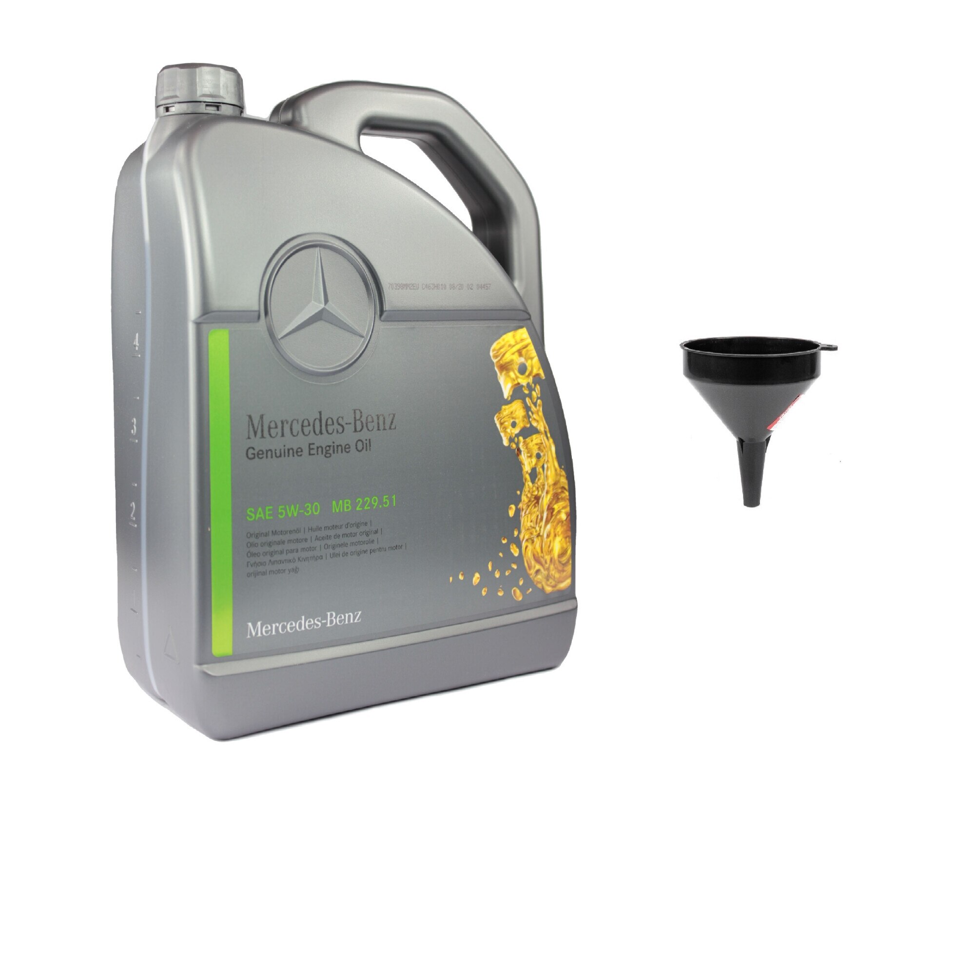 Set ulei motor 5L Mercedes MB 229.51 5W30 + palnie 10cm