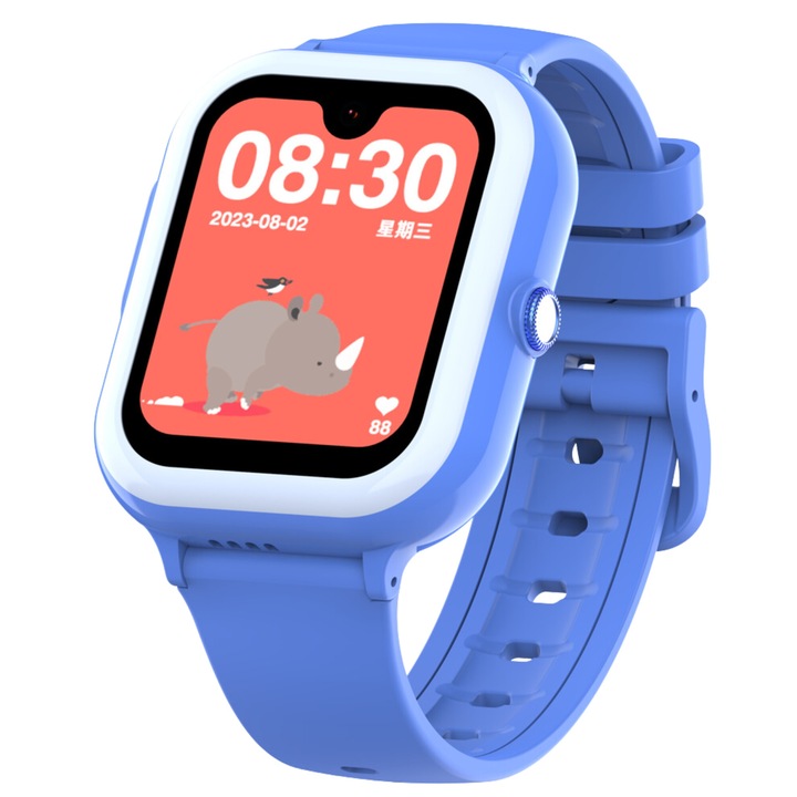 Smartwatch M01 pentru Copii cu GPS si Localizare Spion KidLife, 4G, Albastru