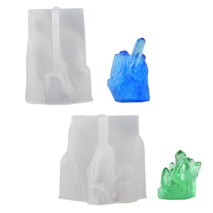 Set matrite din silicon pentru cristale, Enforose, dimensiuni mari si mici, 4.92x2.56x3.54in si 2.36x2.36x1.77in