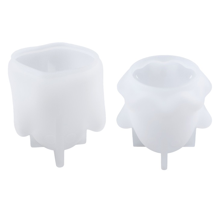 Set 2 matrite din silicon fantoma pentru turnare epoxidica, Enforose, 3D, usor de demoldat, decorare Halloween