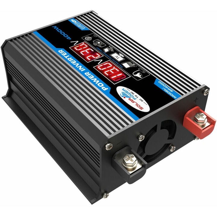 12V 220V 4000W inverter távirányítóval és 2 db AC csatlakozóval autóhoz