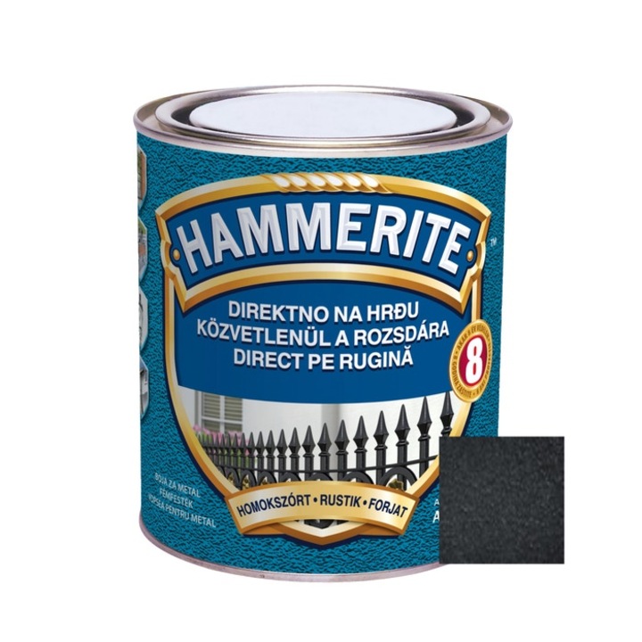 Vopsea alchidica pentru metal Hammerite - efect fier forjat, interior / exterior, auriu, 0.75 L