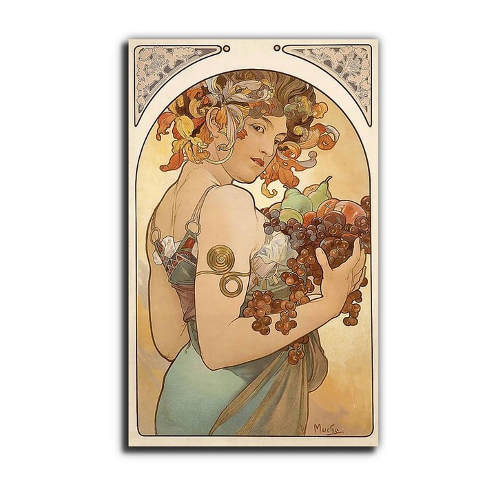 Alfons Mucha: Gyümölcsök (1897), vászonkép, 65x105