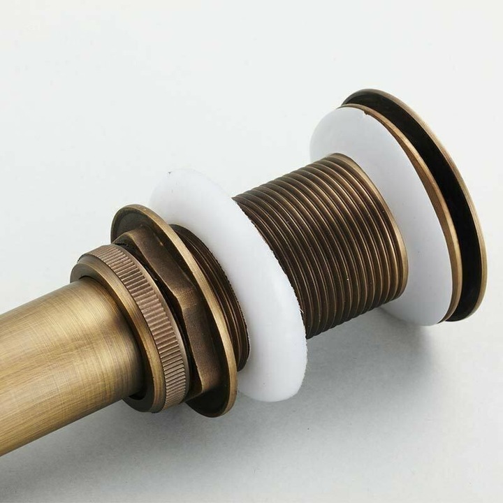 Сифон и аксесоари за мивка, ретро изскачаща отводна тапа, отвод от бронзиран месинг без преливник, универсален изпускателен клапан за мивка, сифон за мивка,