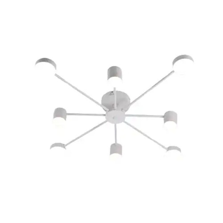 Lustra LED cu 3 tipuri de lumina si telecomanda, gri, asimetrica, 96W, intensitate reglabila, lumina rece/neutra/calda, 100x100x30cm, IP21, aplicata, montaj tavan, LED CONCEPT