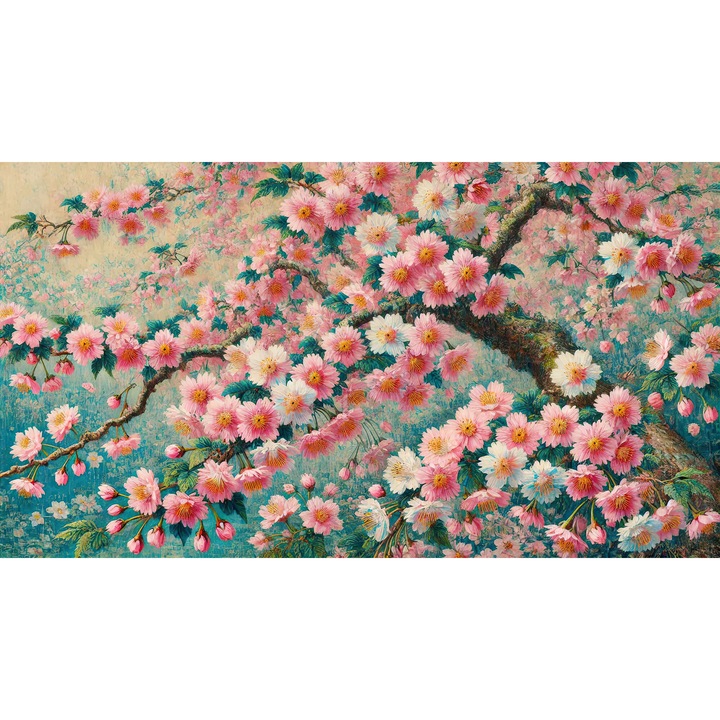 Tablou Canvas, Flori Cires Japonez, 55x100 cm