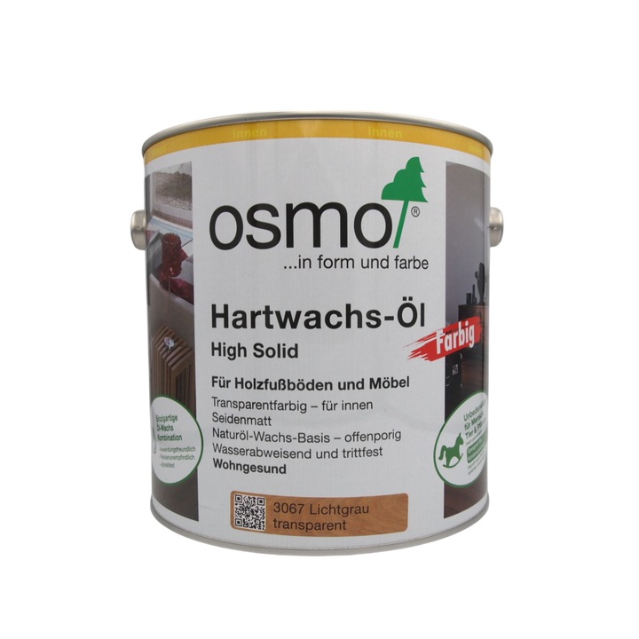 Ulei de trafic intens pentru parchet din lemn, Osmo, Polyx-Oil Tints, gri deschis, semi-mat, 2,5 L