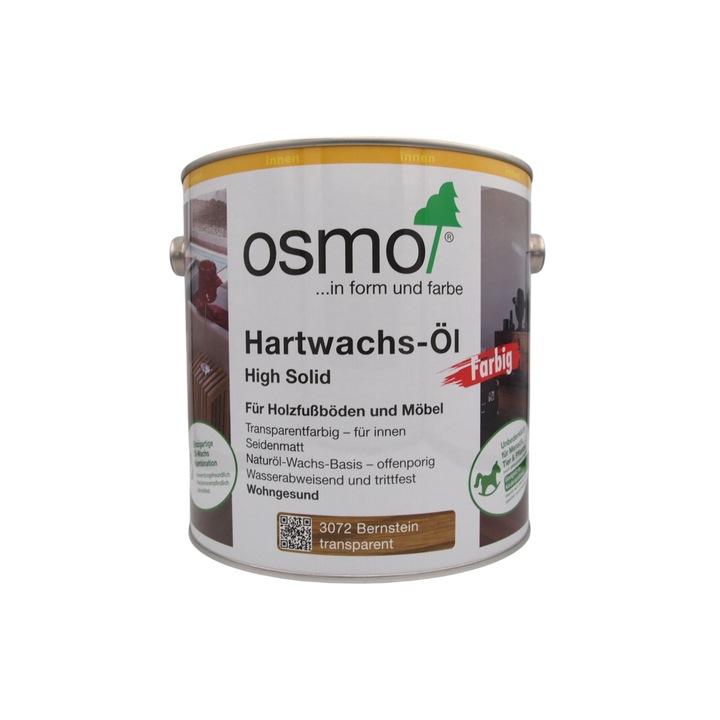 Ulei de trafic intens pentru parchet din lemn, Osmo, Polyx-Oil Tints, ambra, semi-mat, 2,5 L