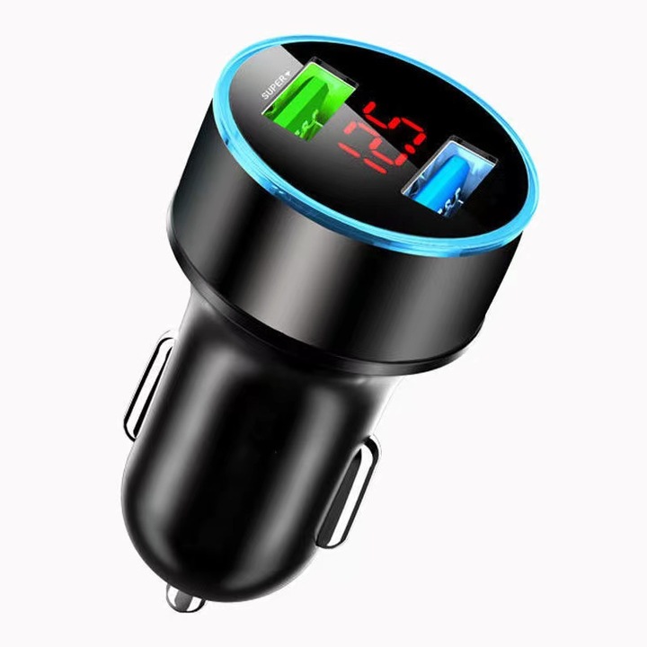 Incarcator auto 240W cu display digital, design din aliaj, incarcare rapida, 3.1A, 12.5V - Ideal pentru dispozitive moderne
