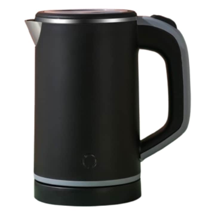 Fierbator portabil, 600W, 0.8L, otel inoxidabil 304, izolatie termica, negru