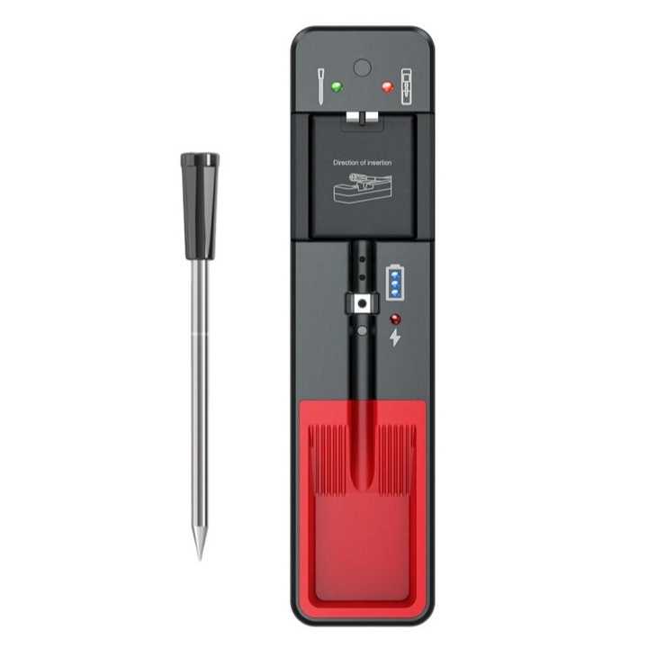 Termometru digital wireless pentru carne, Bluetooth, inox, utilizare gratar/afumare, senzor impermeabil