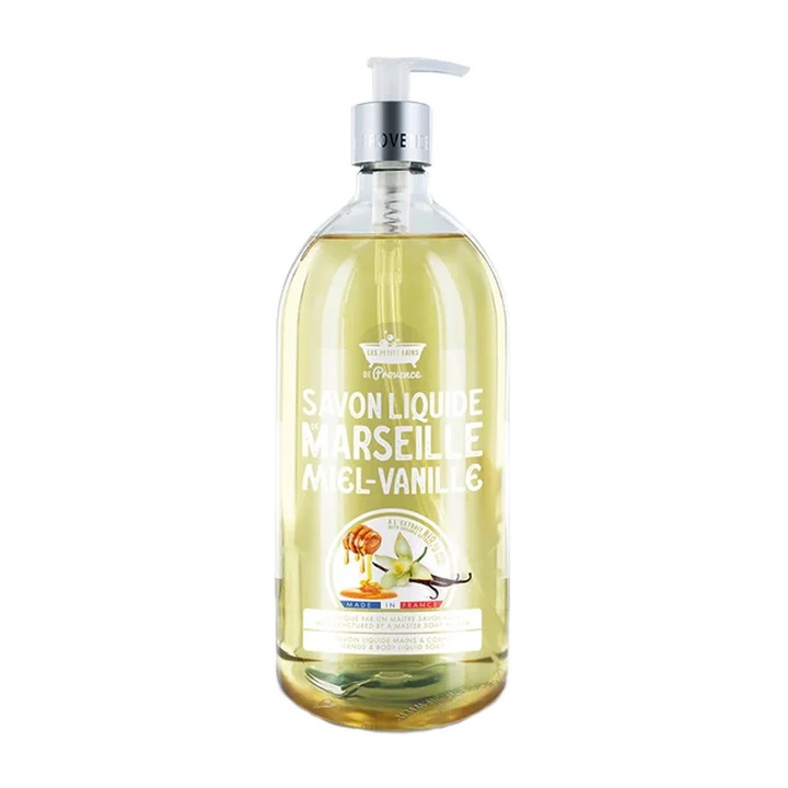 Folyékony Marseille szappan méz és vanília, Les Petites Bains de Provence, 500 ml