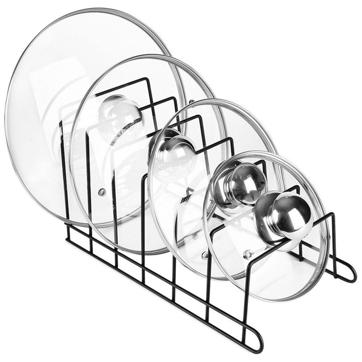 Tartó fedélhez és tányérhoz, Vilde, Rendező, Fém, Klasszikus stílus, 34 x 18 x 18 cm, Fekete