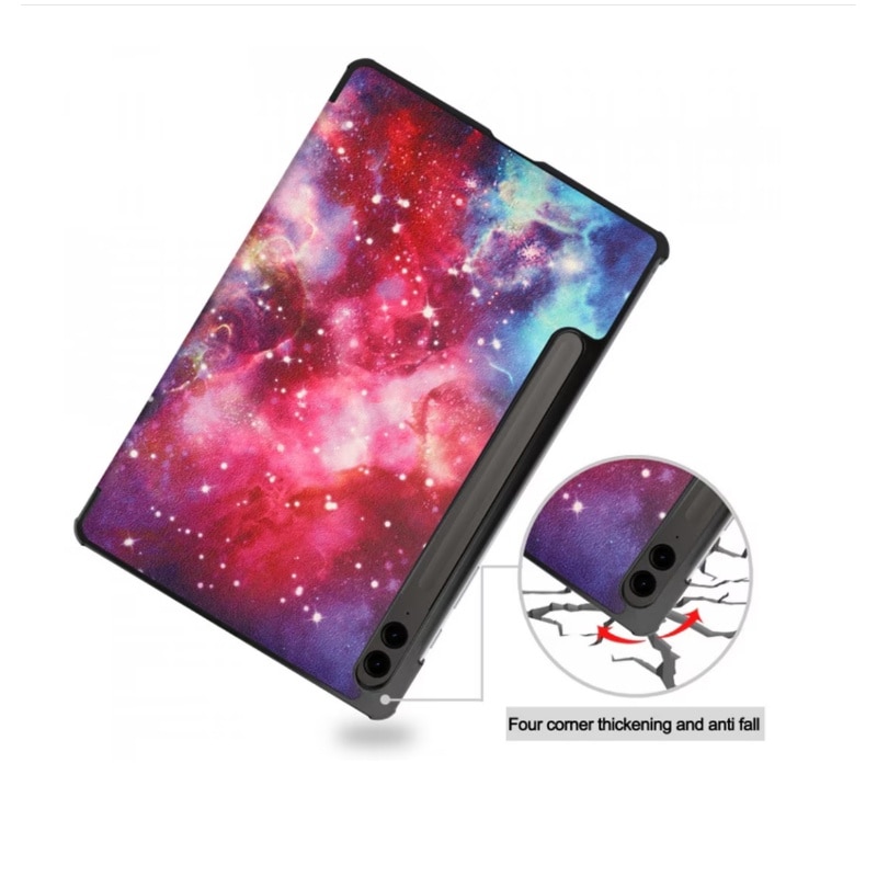Husa pentru tableta pentru Samsung Galaxy Tab S9 Plus / S9 FE Plus Tab S10 Plus 12, 4 inch cu suport multi-unghi si functie sleep/wake, Galaxy negru