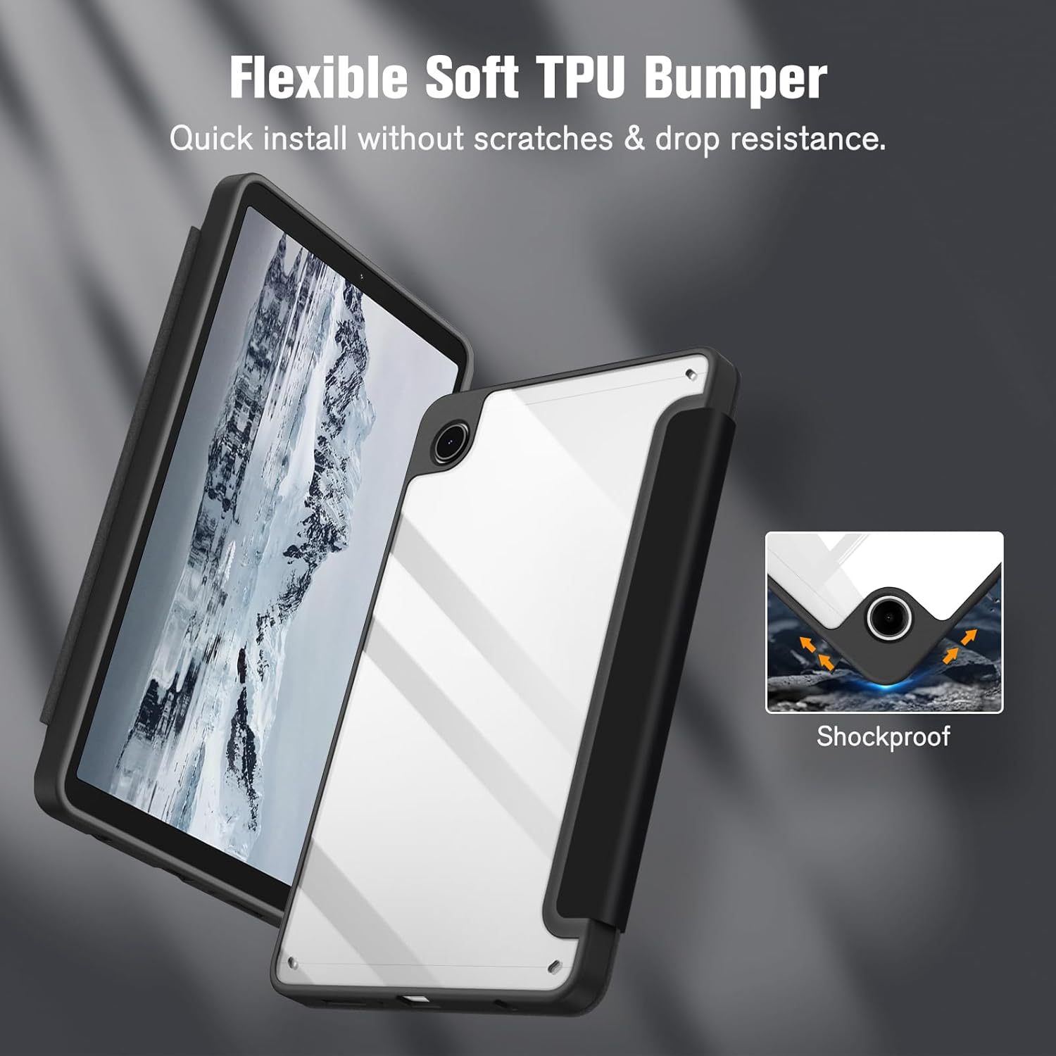 Husa de protectie pentru tableta Samsung Galaxy Tab S9/S9FE cu carcasa inteligenta Tri-Fold PU Drop Protection Wake-Up Function, 10, 9 inch 2023, acrilic, roz