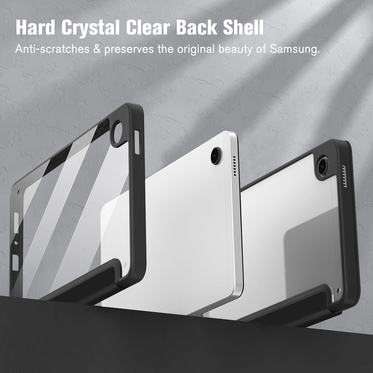 Husa de protectie pentru tableta Samsung Galaxy Tab S9/S9FE cu carcasa inteligenta Tri-Fold PU Drop Protection Wake-Up Function, 10, 9 inch 2023, acrilic, roz