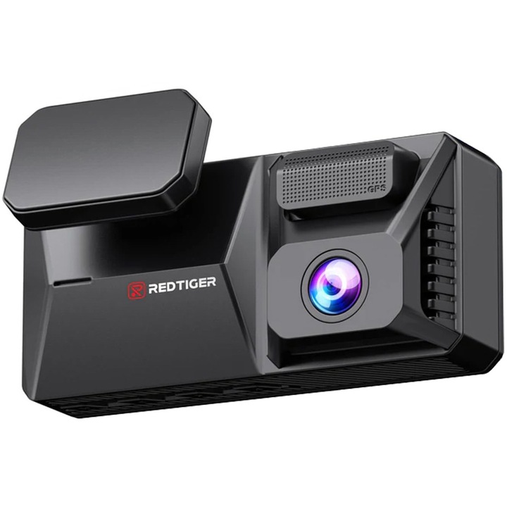 Видеорегистратор REDTIGER F77 4K+4K, Предна-задна камера, WiFi, 160°, Сензорен екран 4", GPS, eMMC памет 128GB, Гласови команди, 24H паркинг режим
