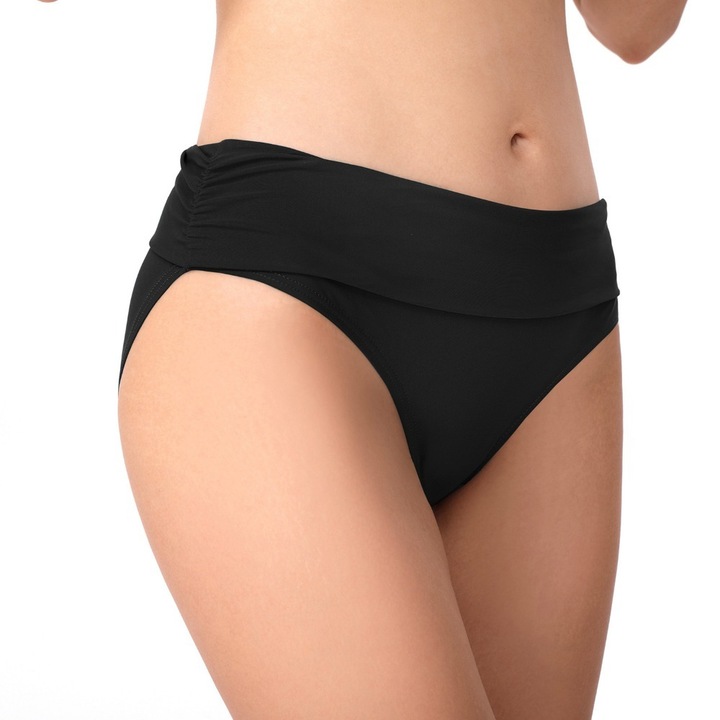 Slip menstrual pentru inot, cu talie inalta, absorbtie moderata, negru, Sexy, elastic, se ridica fesele, se pliaza, marime M