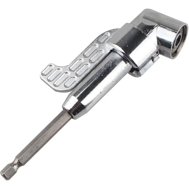 Set extensie pentru bormasina cu unghi de 105 grade, prindere hexagonala de 1/4 inch, constructie din otel crom-vanadiu, magnet puternic