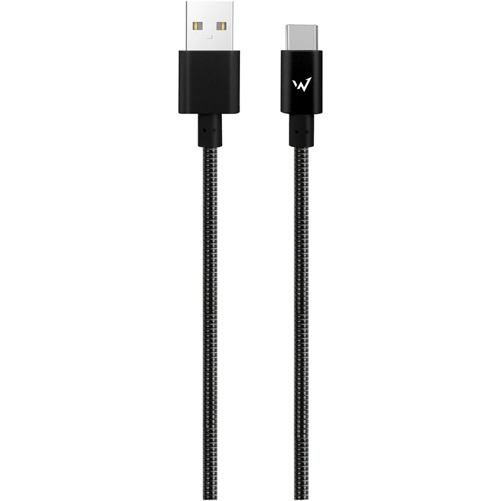 Cablu incarcare/date Wonder WC140CFBK USB-A - USB-C, 1m, Negru