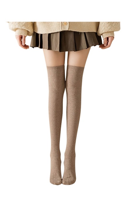 Jambiere trei sferturi calduroase maro One Size