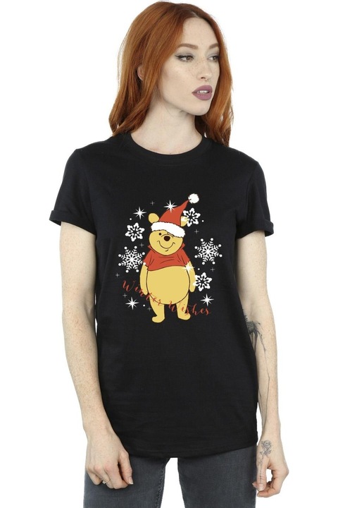 Disney Winter Wishes női póló, fekete, Fekete