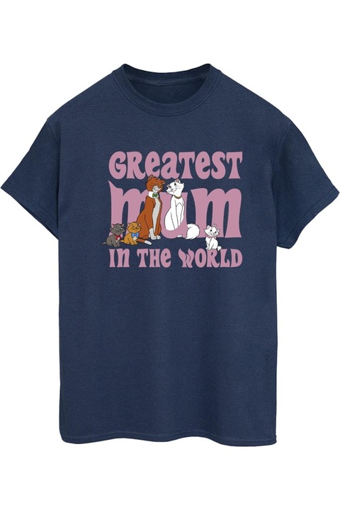 Disney The Aristocats Greatest Mum női póló, fekete, Tengerészkék