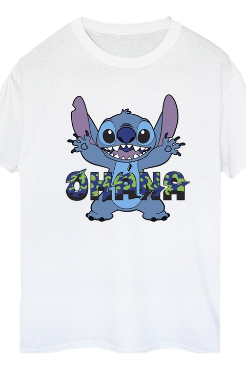Disney Ohana női póló, fehér, Fehér
