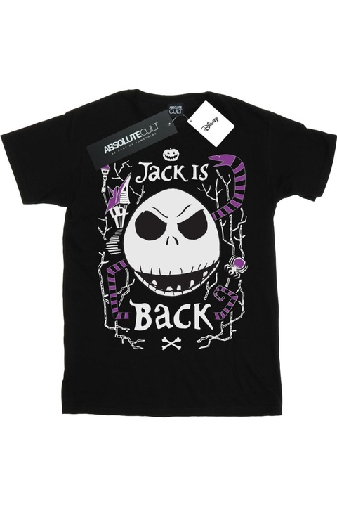 Disney Nightmare Before Christmas Jack Is Back női póló, fekete, Fekete