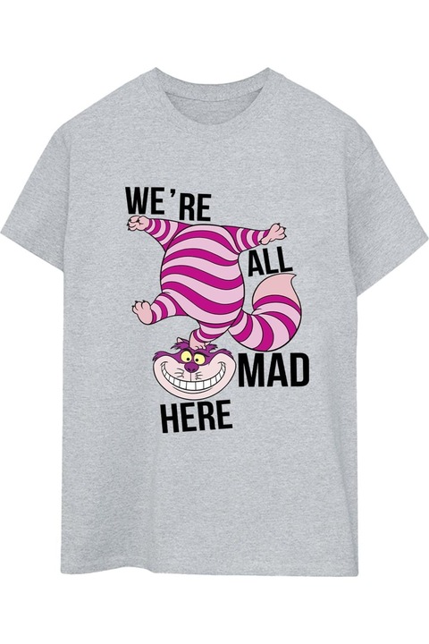 Disney Alice In Wonderland All Mad Here női póló, sportszürke, Antracitszürke