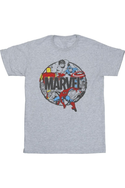 Marvel Character Circle férfi póló, sport szürke, Antracitszürke