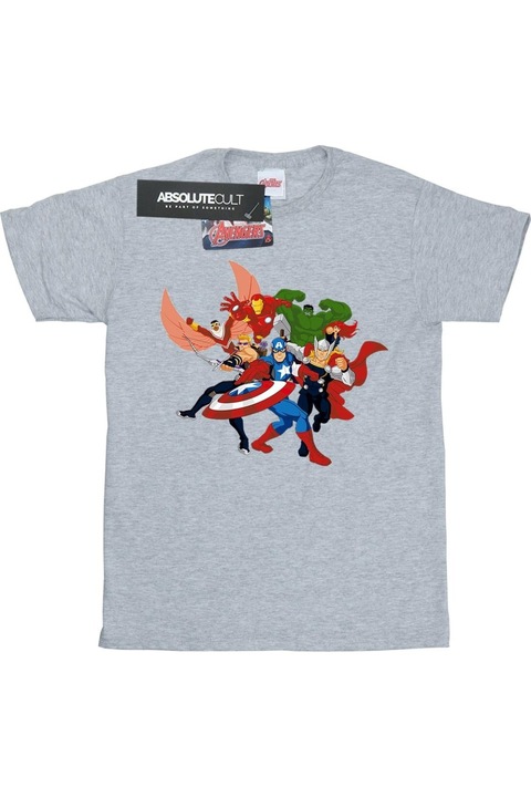 Marvel Avengers Assemble Men póló, sport szürke, Antracitszürke