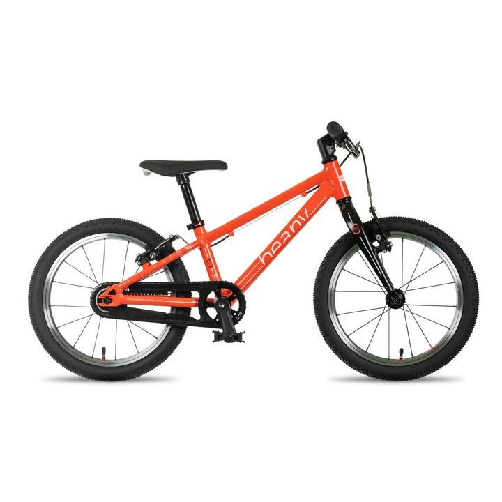Bicicleta pentru copii Beany Zero 16", rosie, 5.01 kg, cadru din aluminiu, potrivita pentru inaltimi intre 90 cm si 110 cm