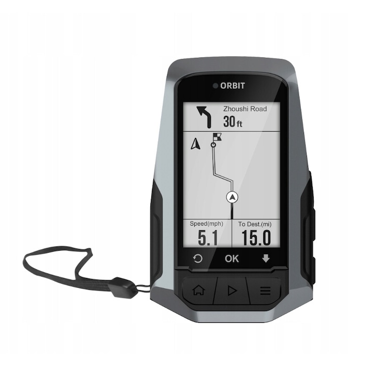 Ciclocomputer GPS pentru bicicleta Navihood L1, 2,6", Meilan, rezistent la apa, set complet