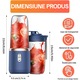 Storcator de fructe si legume portabil, Fudisenn®, 6 lame, Cu capac direct pentru baut, pentru prepararea de sucuri, smoothie-uri si alte alimente pentru bebelusi, capacitate 400ml, 40W, 22x9.5x9.5cm, Albastru