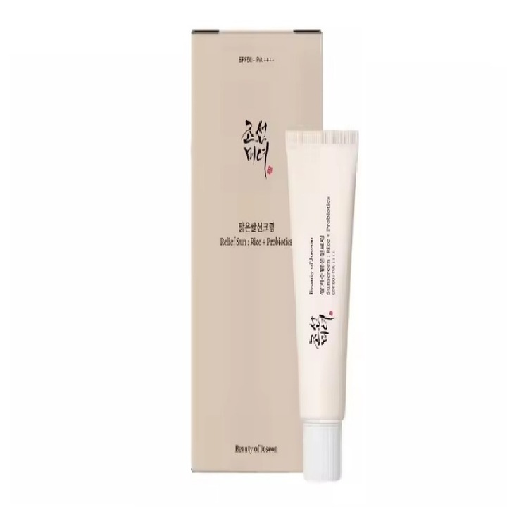 Слънцезащитен крем, AjieQaQ, SPF 50+, с екстракт от ориз и пробиотици, 50 ml