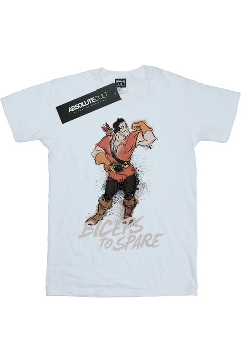 Póló Disney Beauty And The Beast Biceps To Spare Men, fehér, Fehér