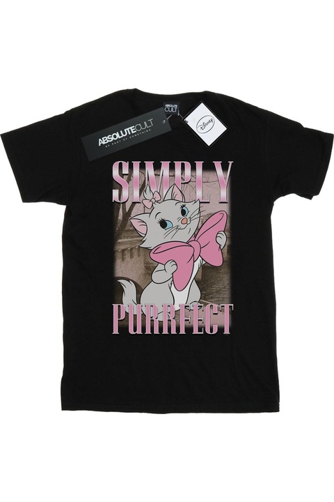 Disney Aristocats Simply Purrfect férfi póló, fekete, Fekete