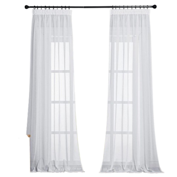 2 db-os függöny készlet, PONY DANCE, hálószoba függöny, gumiszalaggal, 140 x 220 cm, fehér