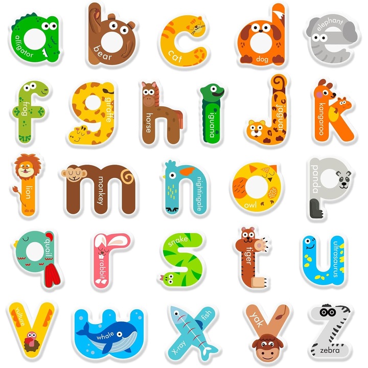 Set 2 Foi Autocolante Gel Alfabet cu Animale, Jocuri Educative, 16x10x4.3cm