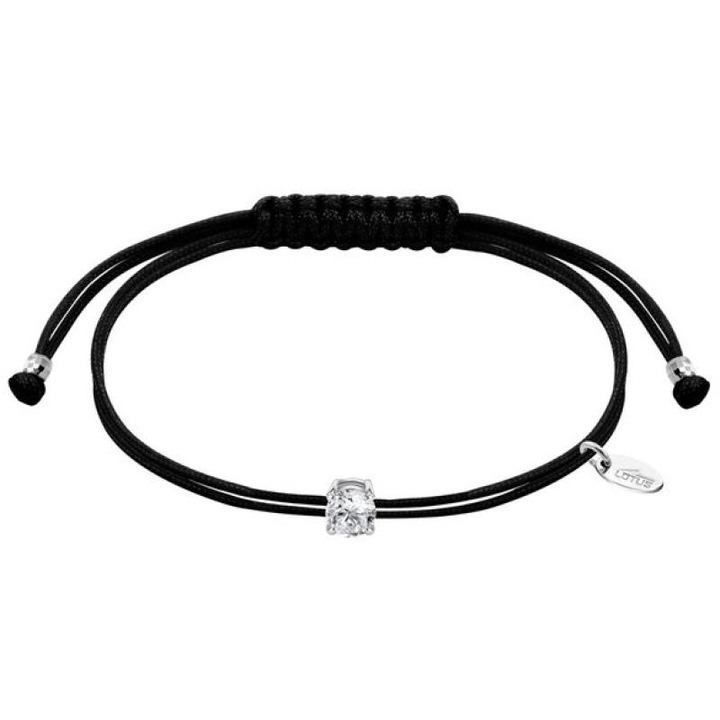 Bratara, LOTUS SILVER, argint 925, neagra, cu zirconii